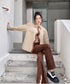 Wave Line Contrast Shirt